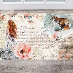 Beautiful Shabby Chic Vintage Garden with a Girl Floor Sticker