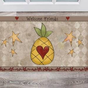 Welcome Friends Pinapple Floor Sticker