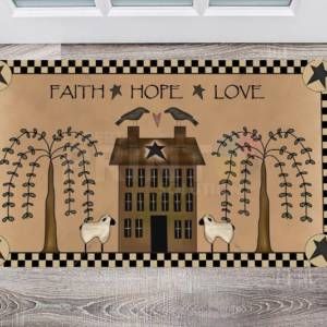 Faith Hope Love Saltbox House Floor Sticker
