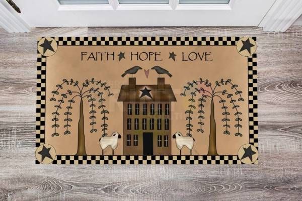 Faith Hope Love Saltbox House Floor Sticker