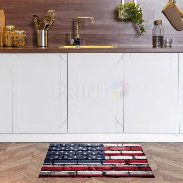 American Flag on Bricks Floor Sticker