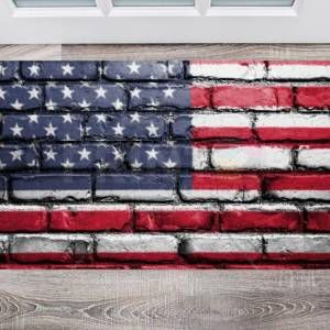 American Flag on Bricks Floor Sticker