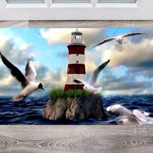 Seagulls and a Lighthouse Floor Sticker