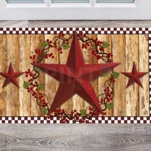 Primitive Country Folk Barn Star #6 - Welcome Friends Floor Sticker