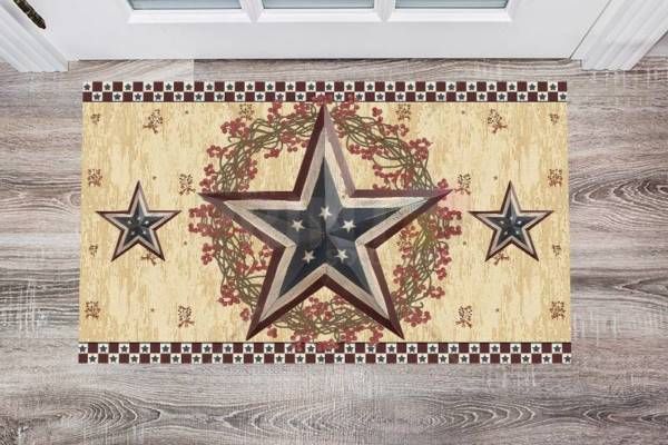 Primitive Country Folk USA Barn Star #5 Floor Sticker