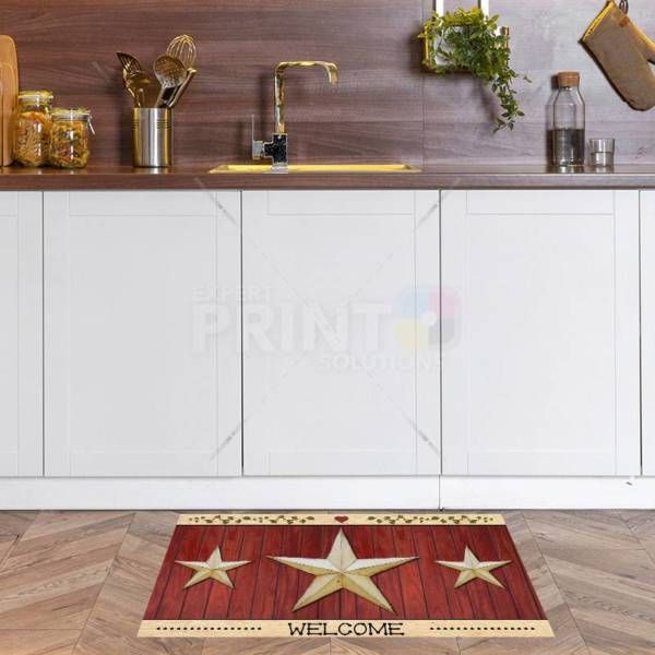 Primitive Country Folk Barn Star #3 - Welcome Floor Sticker