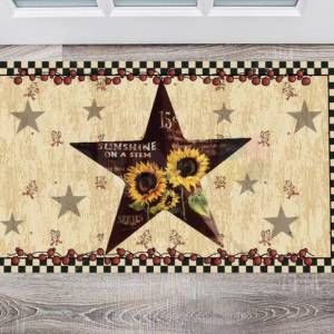 Primitive Country Folk Barn Star #2 - Welcome Floor Sticker