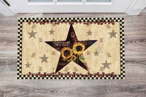 Primitive Country Folk Barn Star #2 - Welcome Floor Sticker