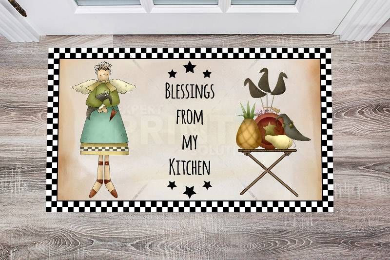 Primitive Country Folk Design #15 - Blessings from My Kitchen Floor Sticker