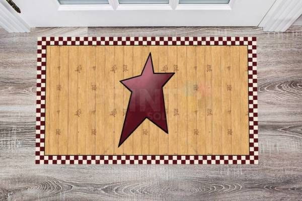 Primitive Red Barn Star Floor Sticker
