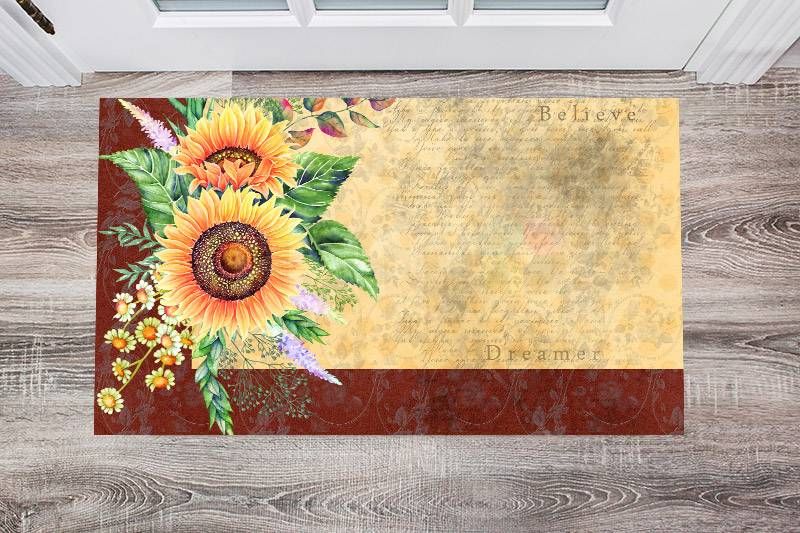 Beautiful Vintage Sunflower Design Floor Sticker