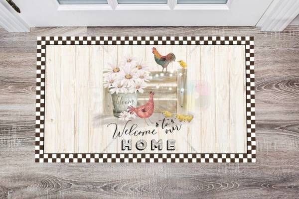 Cute Farmhouse Chicken Family Floor Sticker