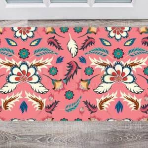 Bohemian Folk Batik Ethnic Flowers #2 Floor Sticker