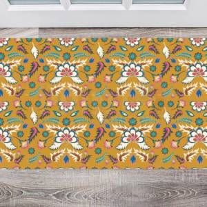 Bohemian Folk Batik Ethnic Flowers #3 Floor Sticker