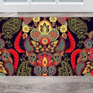 Bohemian Folk Art Ethnic Paisley Design #1 Floor Sticker