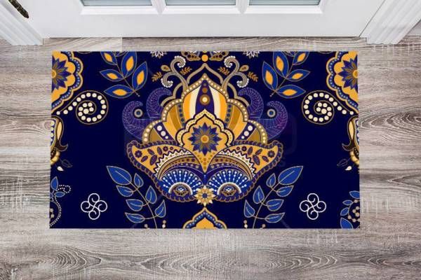 Bohemian Folk Art Ethnic Paisley Design #13 Floor Sticker