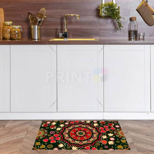 Bohemian Folk Art Ethnic Colorful Mandala Design Floor Sticker