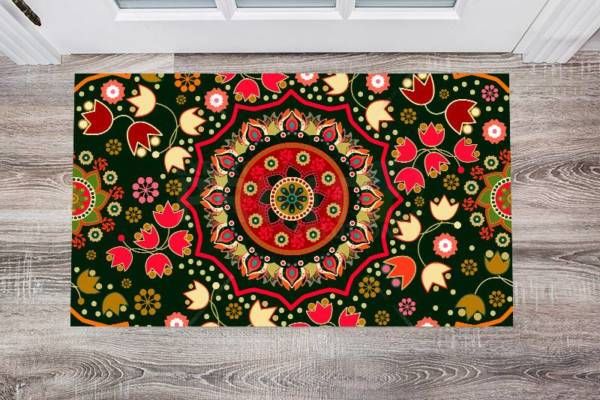 Bohemian Folk Art Ethnic Colorful Mandala Design Floor Sticker