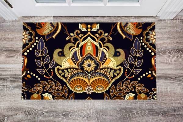 Bohemian Folk Art Ethnic Paisley Design #18 Floor Sticker