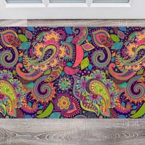 Bohemian Folk Art Ethnic Paisley Design #19 Floor Sticker