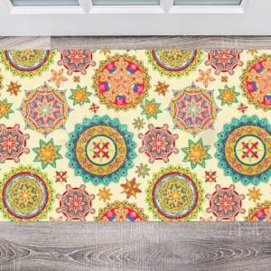 Bohemian Folk Art Ethnic Mandala Design #1 Floor Sticker