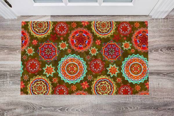 Bohemian Folk Art Ethnic Mandala Design #2 Floor Sticker