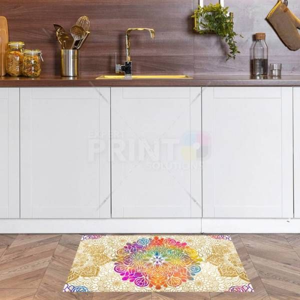 Bohemian Folk Art Ethnic Mandala Design #3 Floor Sticker