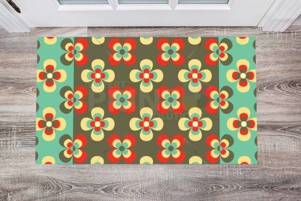 Colorful Vintage Retro Pattern #2 Floor Sticker
