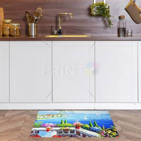 French Riviera Scene Floor Sticker