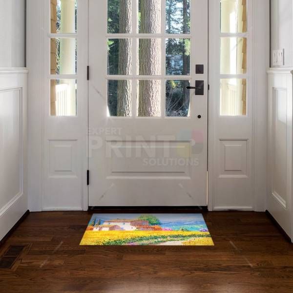 Country House in a Sunflower Land Floor Sticker