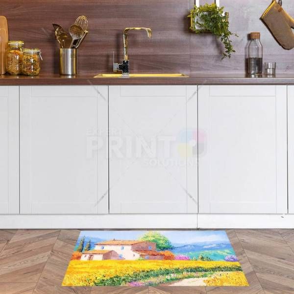 Country House in a Sunflower Land Floor Sticker