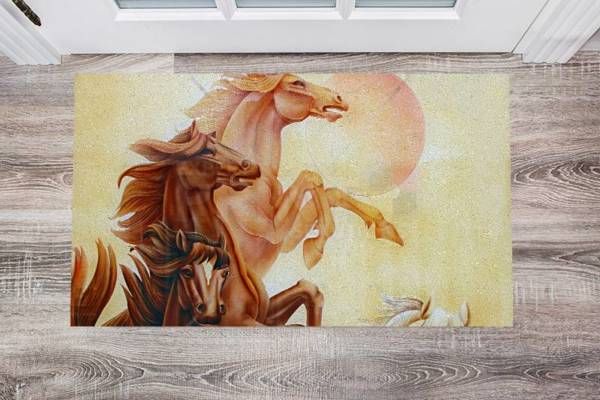 Beautiful Chinese Horses Floor Sticker