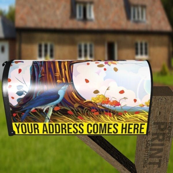 Little Blue Bird Decorative Curbside Farm Mailbox Cover