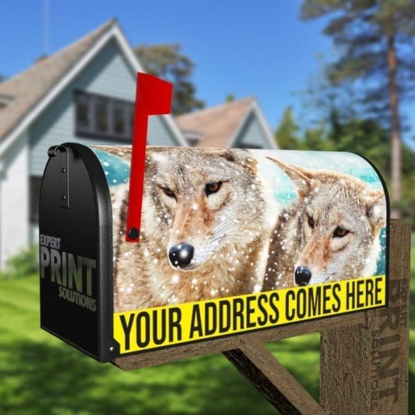 Winter Wolves Decorative Curbside Farm Mailbox Cover