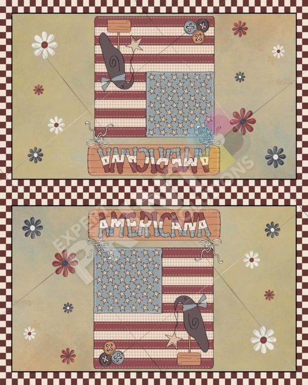 America ~ Prim USA Flag and Crow - Americana Decorative Curbside Farm Mailbox Cover