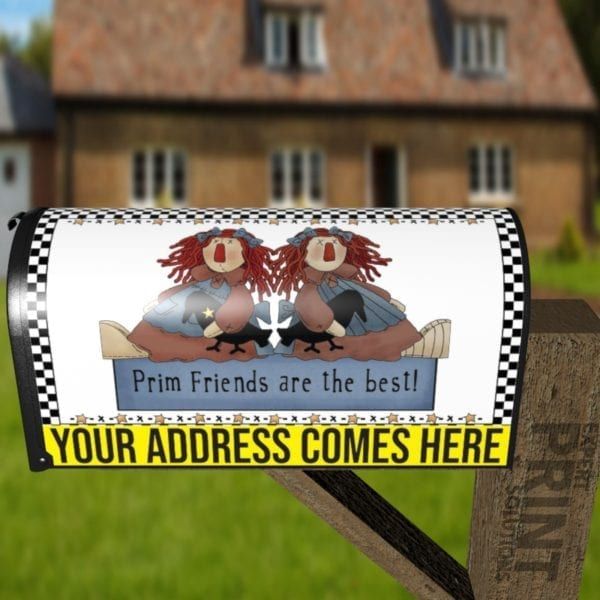 Primitive Country Raggedy Friends - Prim Friends are the Best Decorative Curbside Farm Mailbox Cover