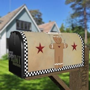 Cute Primitive Country Gingerbread Man #3 - Gingerbread Collector Decorative Curbside Farm Mailbox Cover