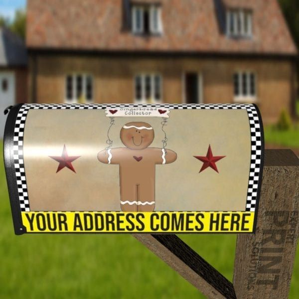 Cute Primitive Country Gingerbread Man #3 - Gingerbread Collector Decorative Curbside Farm Mailbox Cover