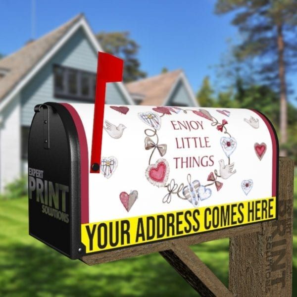 Cute Country Patchwork Design #2 - Enjoy Little Things Decorative Curbside Farm Mailbox Cover