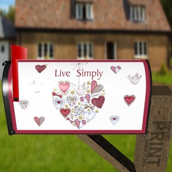 Cute Country Patchwork Design #1 - Live Simply Decorative Curbside Farm Mailbox Cover