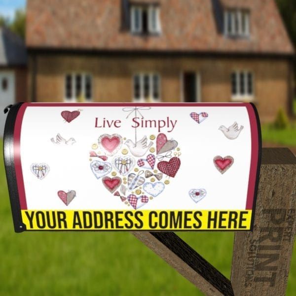 Cute Country Patchwork Design #1 - Live Simply Decorative Curbside Farm Mailbox Cover