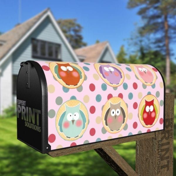 Dotty Owls Decorative Curbside Farm Mailbox Cover