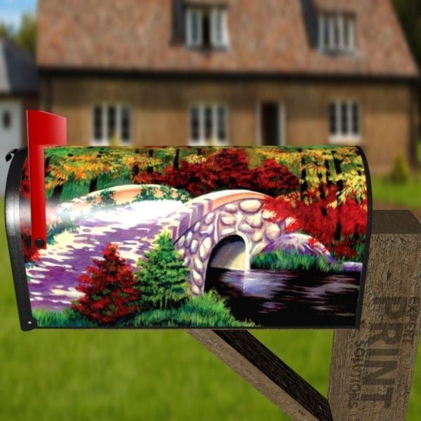 Bridge to Autumn Decorative Curbside Farm Mailbox Cover