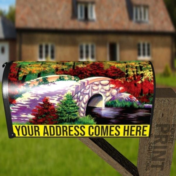Bridge to Autumn Decorative Curbside Farm Mailbox Cover