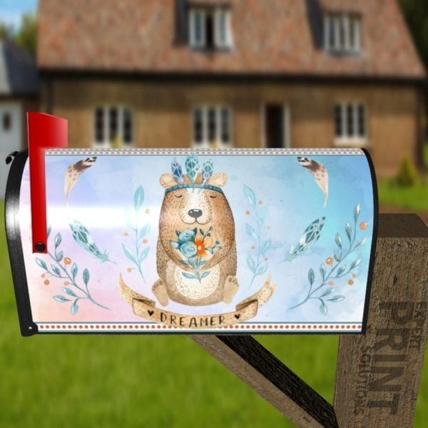 Cute Ethnic Bear - Dreamer Decorative Curbside Farm Mailbox Cover