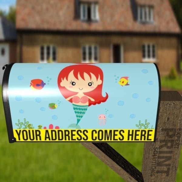 Little Redhead Mermaid Decorative Curbside Farm Mailbox Cover