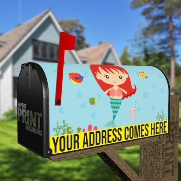 Little Redhead Mermaid Decorative Curbside Farm Mailbox Cover