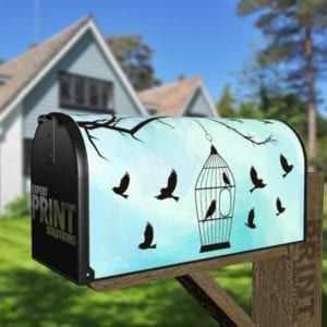 Birds and Bird Cage - Welcome Decorative Curbside Farm Mailbox Cover