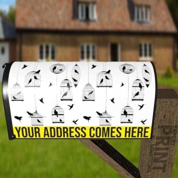 Birds and Cages Decorative Curbside Farm Mailbox Cover