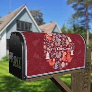 Scandinavian Tale #5 - Merry Christmas Decorative Curbside Farm Mailbox Cover